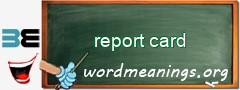 WordMeaning blackboard for report card